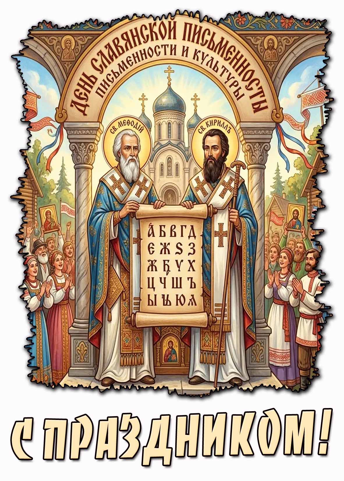 Открытка "День славянской письменности и культуры! С праздником!"