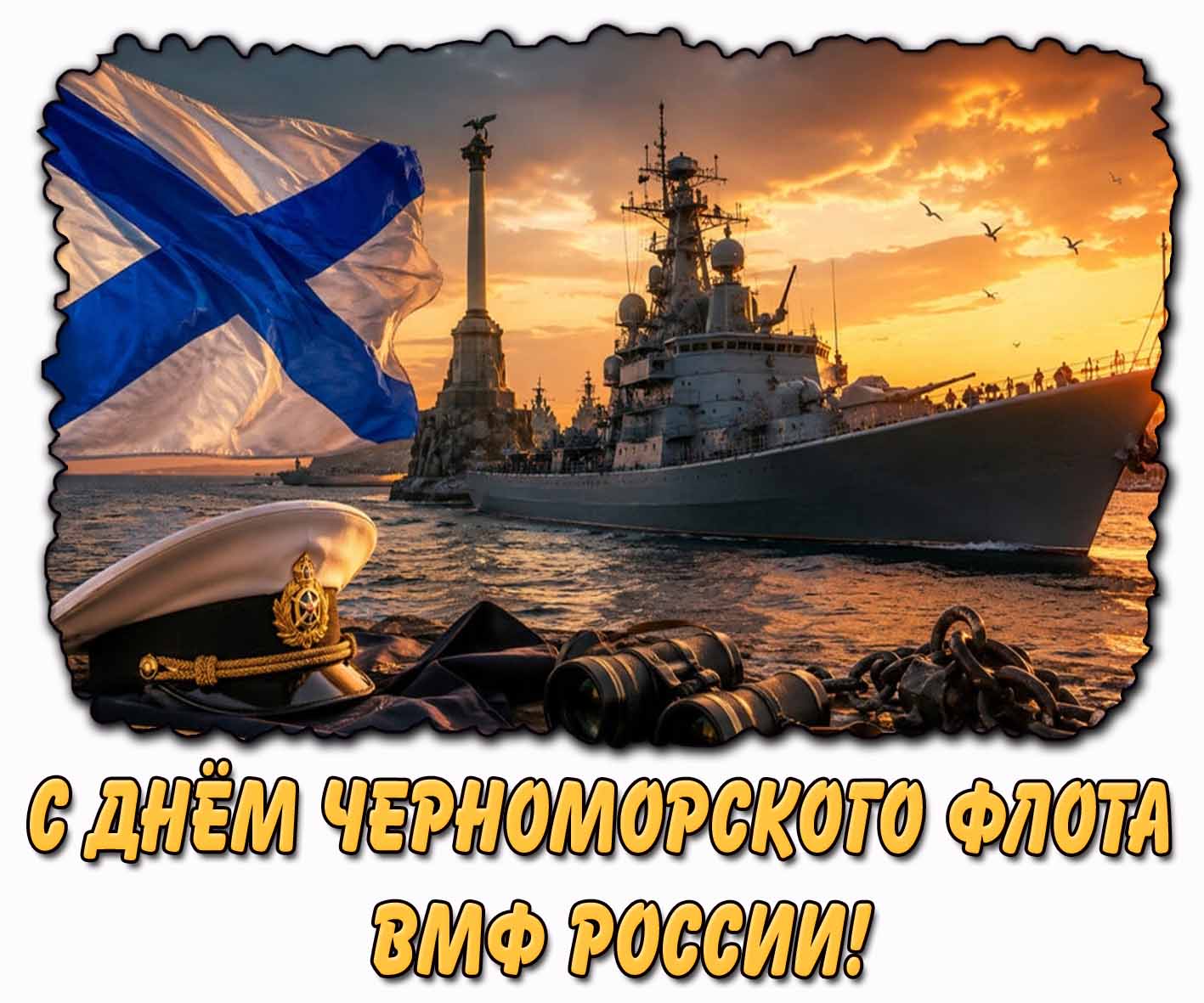 Открытка с днём Черноморского флота ВМФ России
