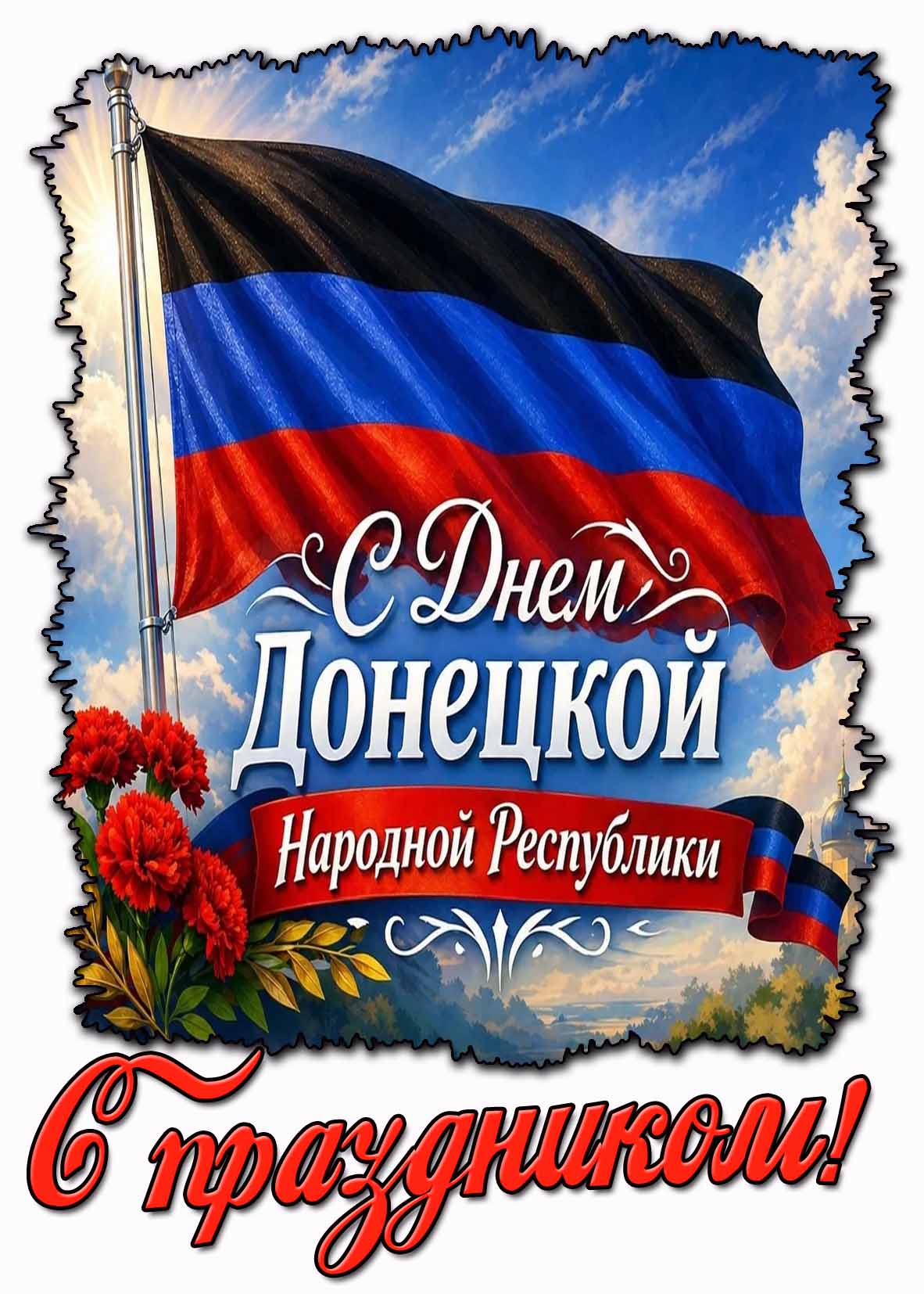 Открытка "С днём Донецкой Народной Республики! С праздником!"