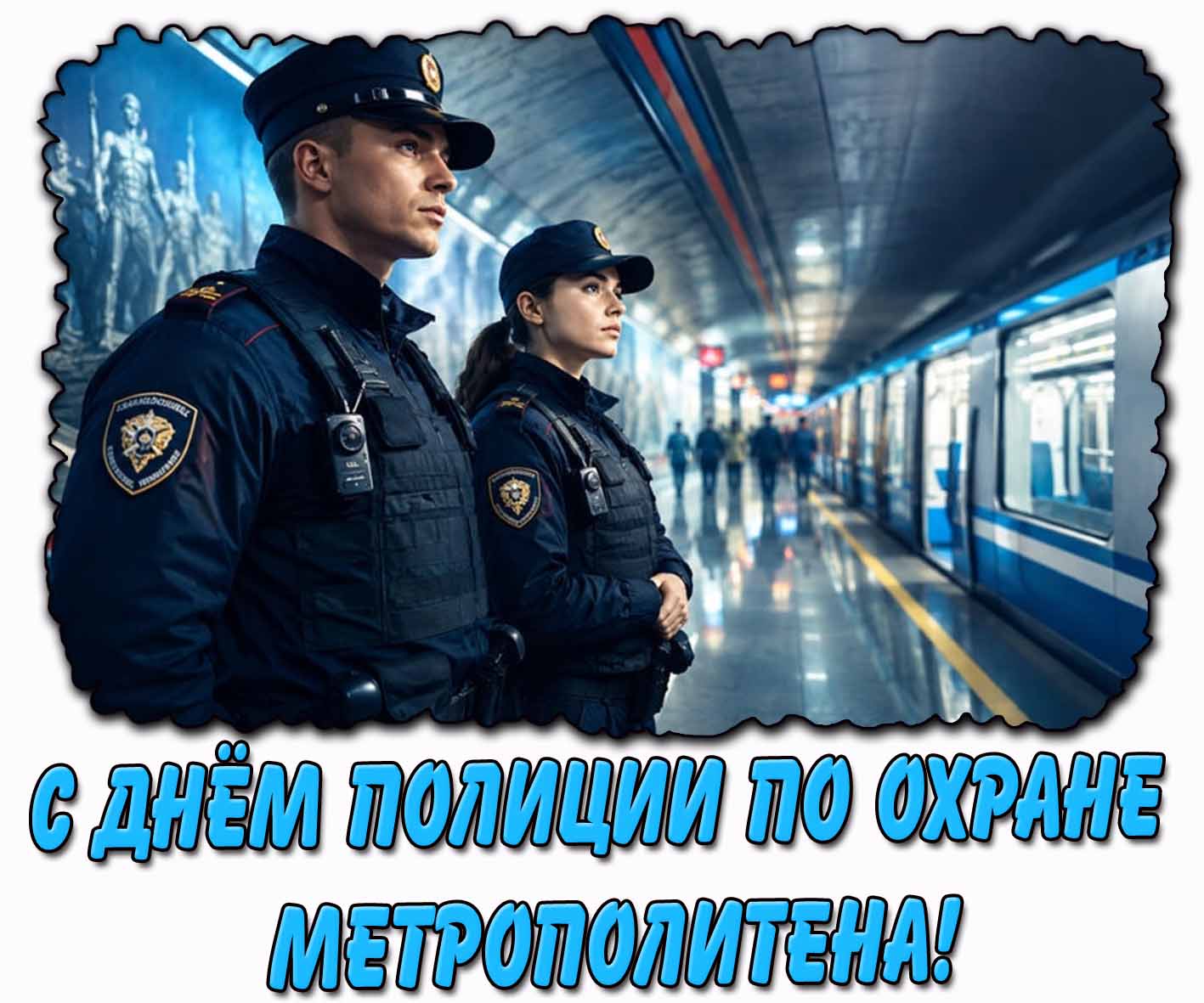 Открытка с днём полиции по охране метрополитена