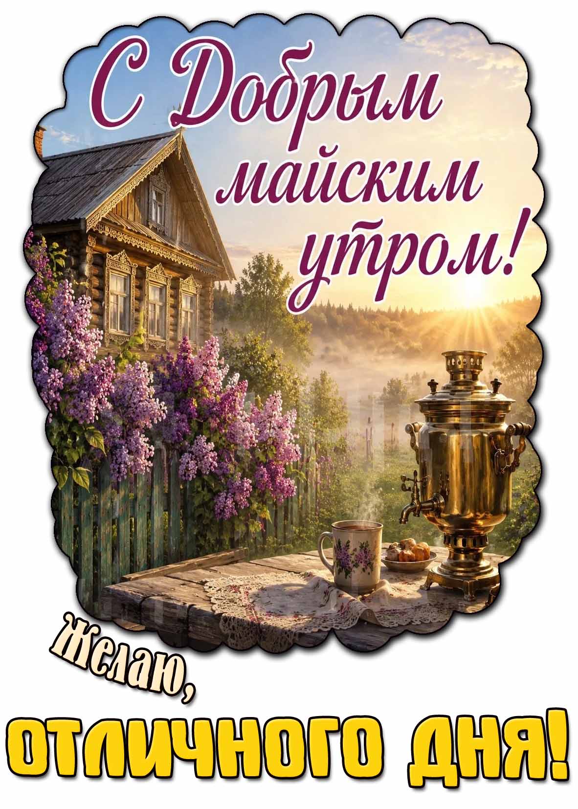 Открытка "С добрым майским утром! Желаю, отличного дня!"