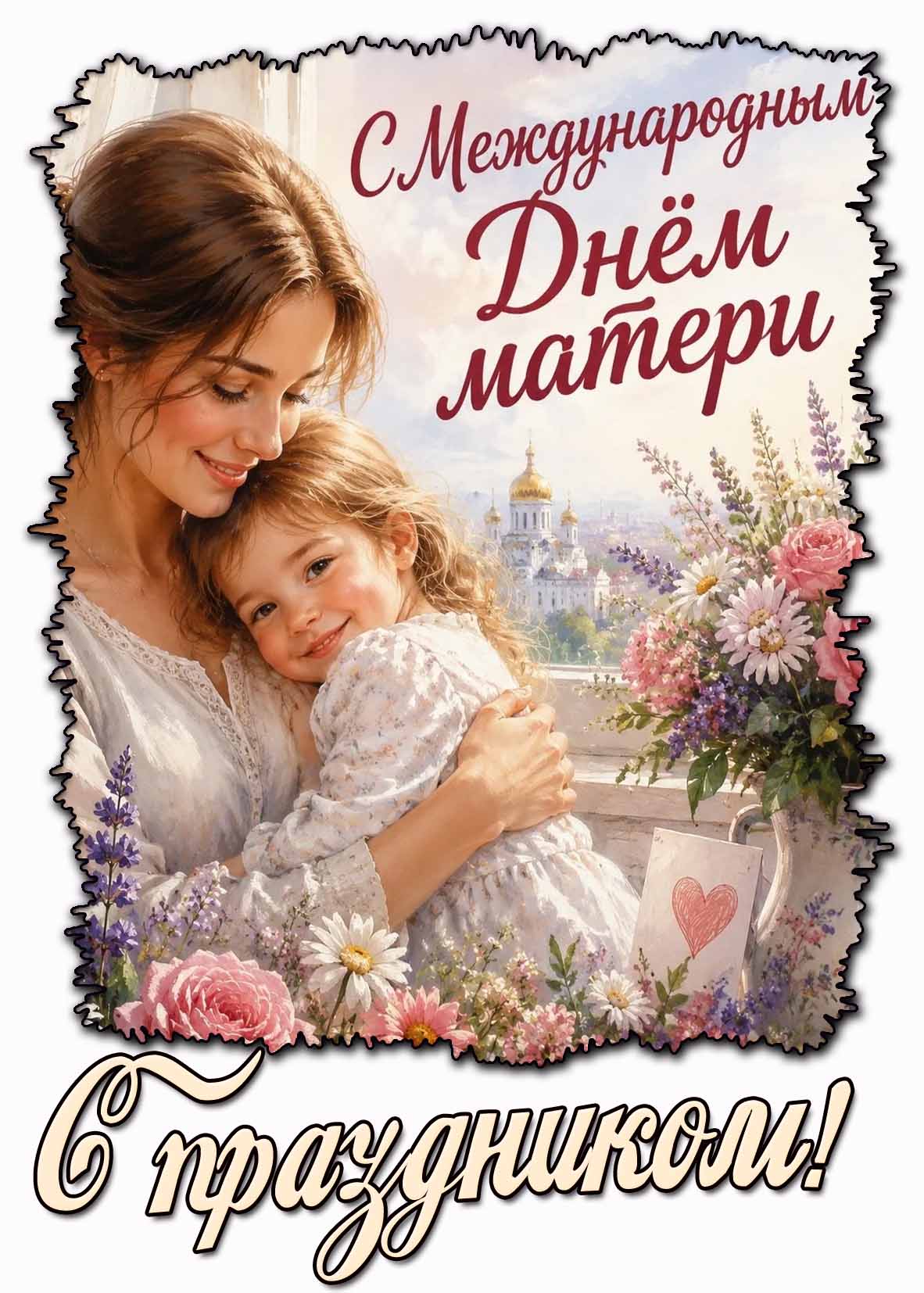 Открытка "С Международным днём матери! С праздником!"