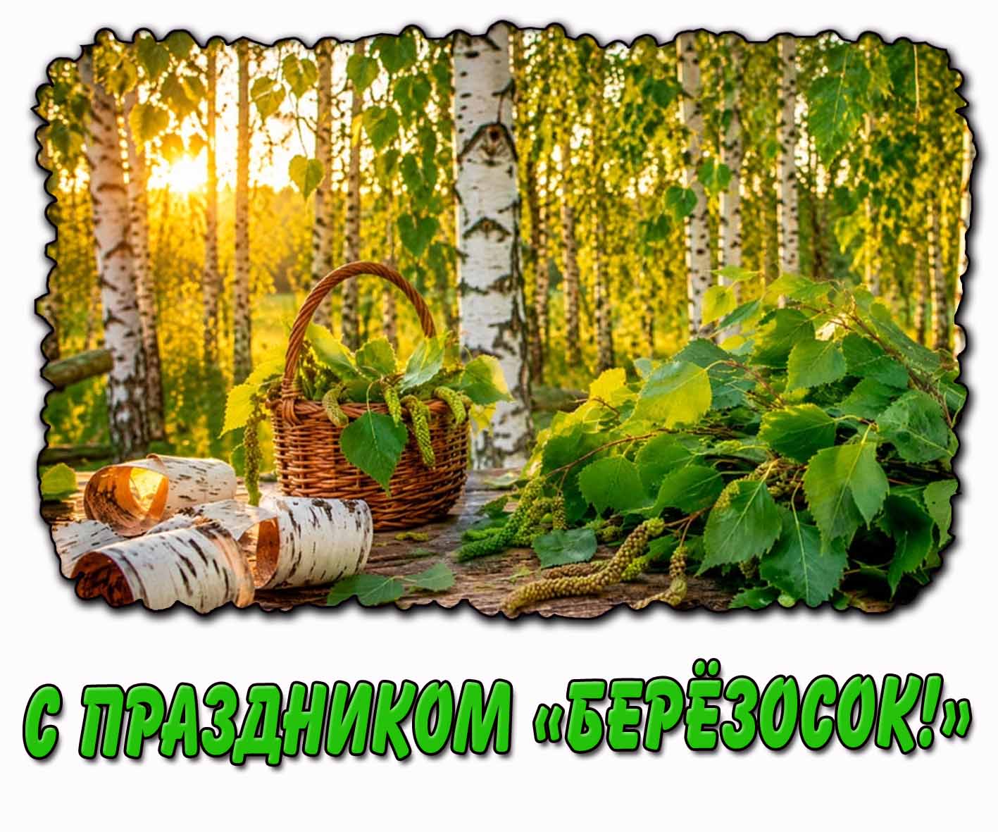 Открытка с праздником «Берёзосок!»