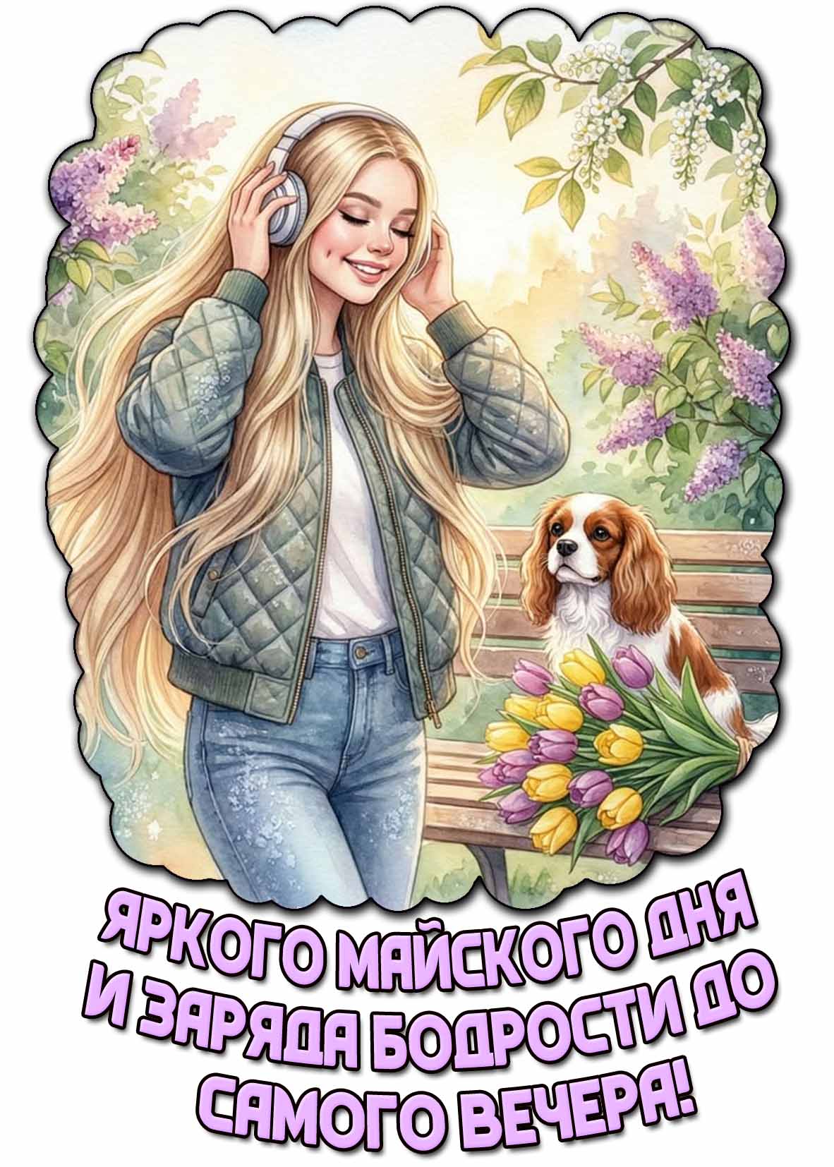 Открытка "Яркого майского дня и заряда бодрости до самого вечера!"