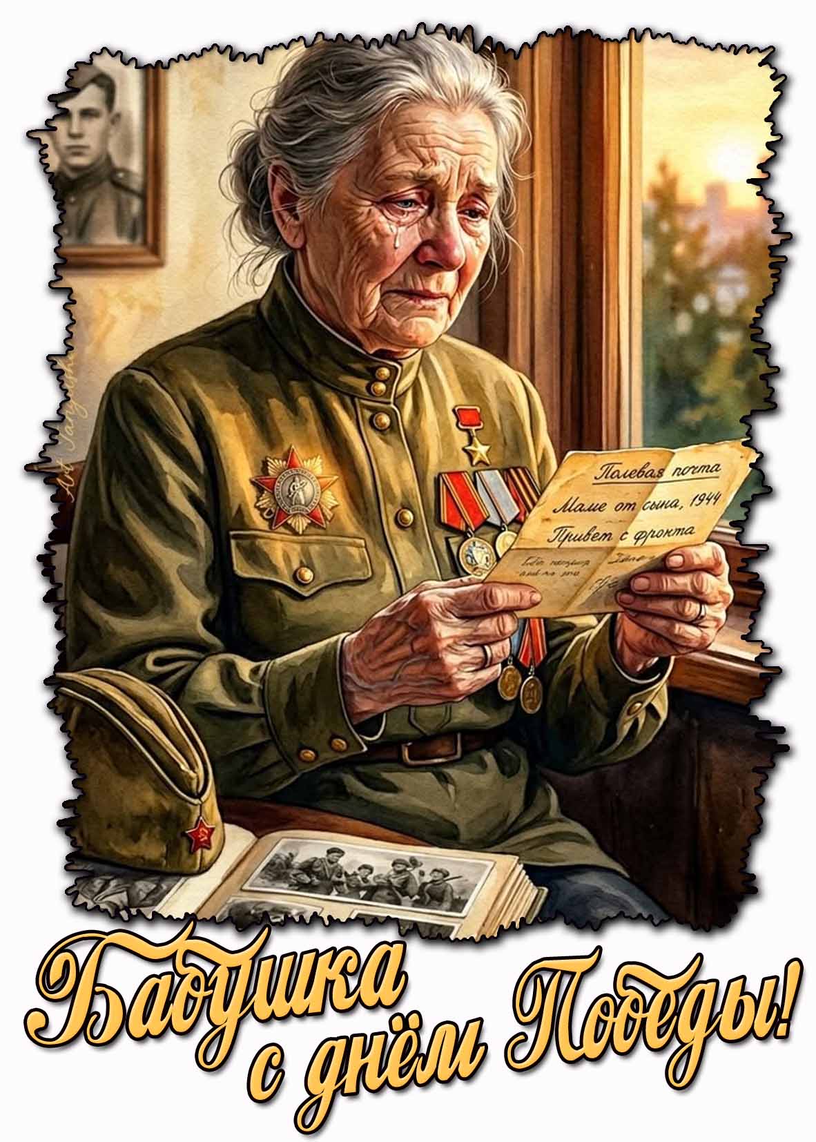 Душевная картинка "Бабушка с днём Победы!"
