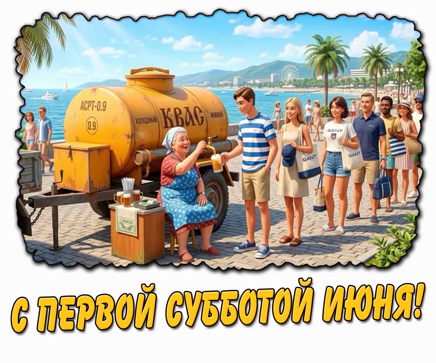 Прикольная открытка с первой субботой июня