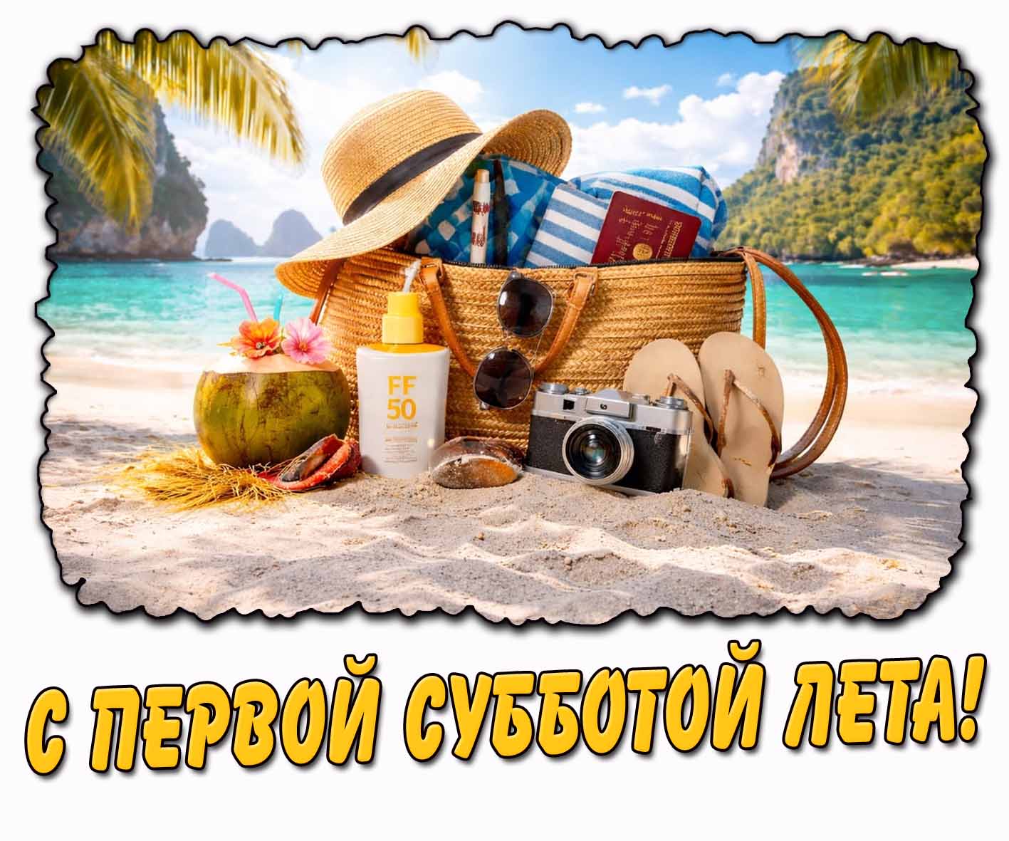 Красивая открытка с первой субботой лета