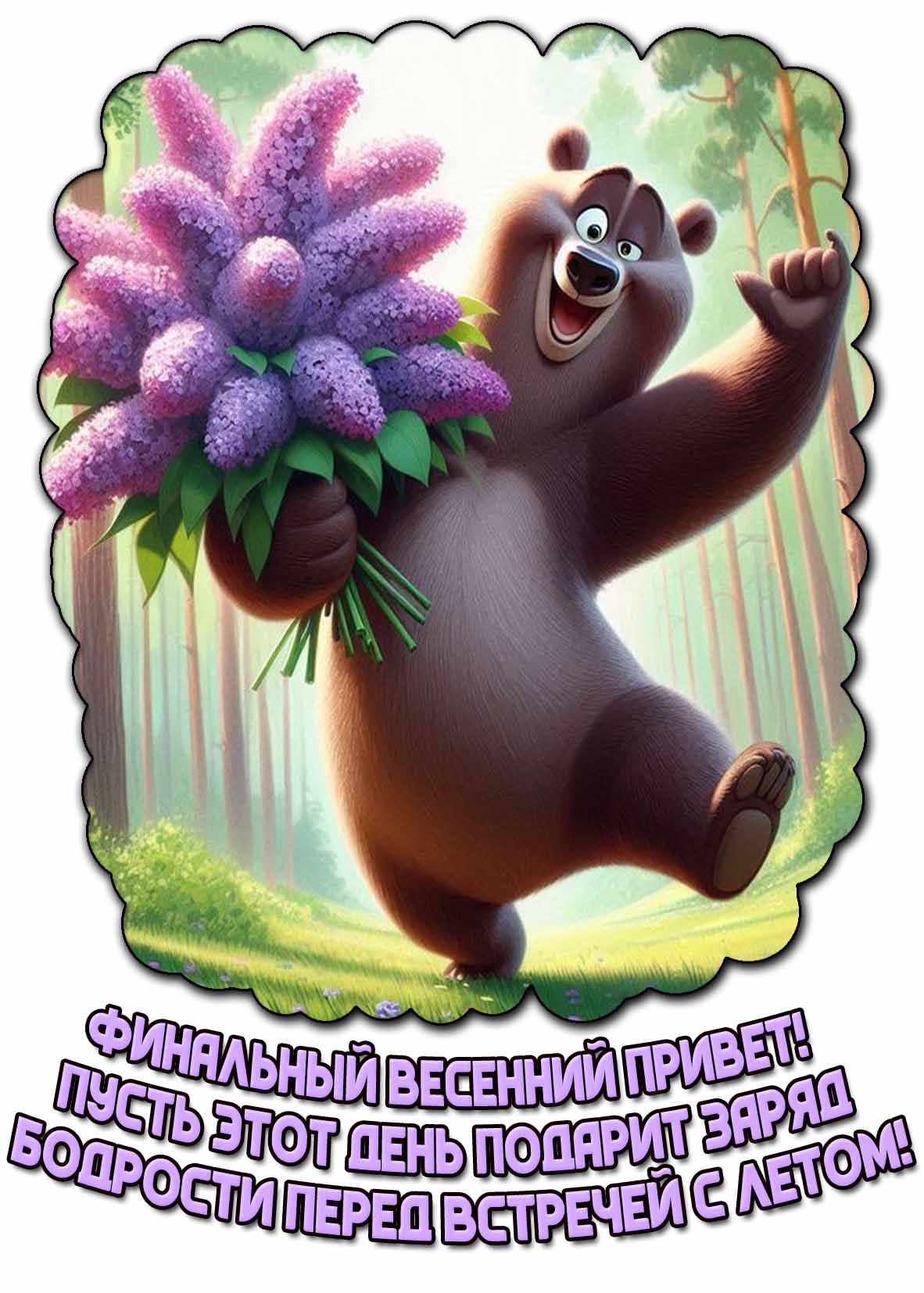 Картинка "Финальный весенний привет! Пусть этот день подарит заряд бодрости перед встречей с летом!"