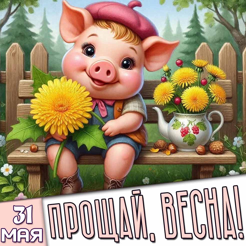 Смешная открытка 31 мая - Прощай, весна!