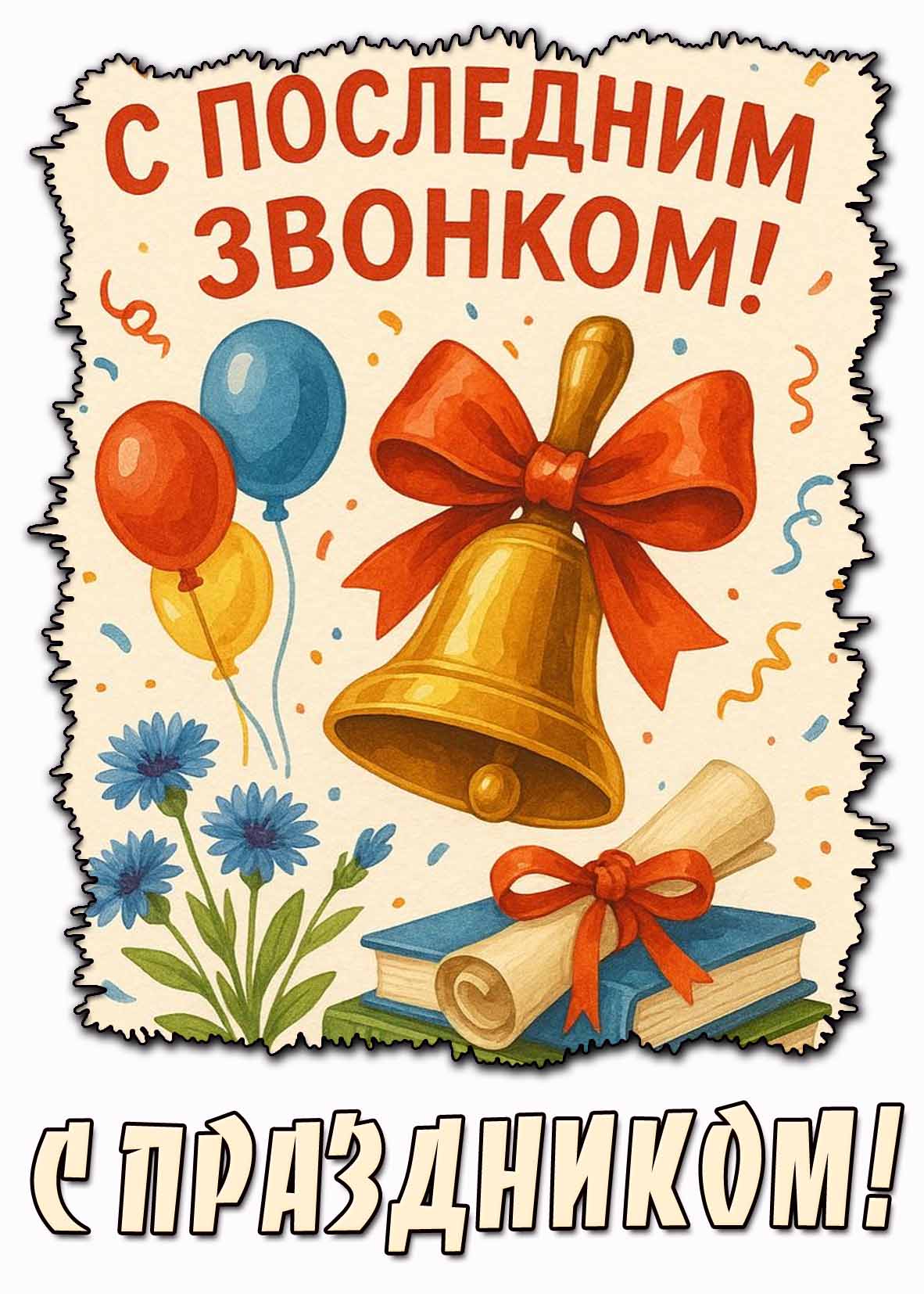 Картинка "С последним звонком! С праздником!"