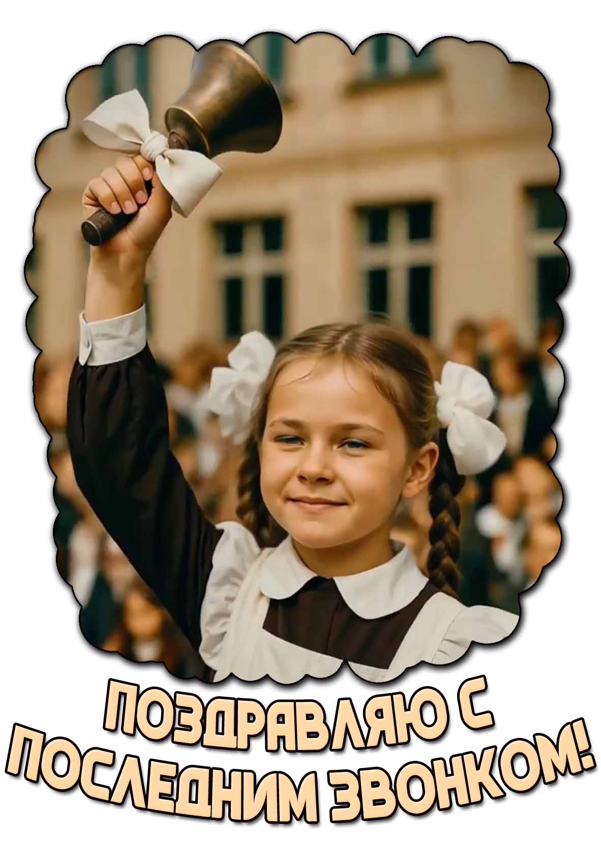 Советская открытка "Поздравляю с последним звонком!"