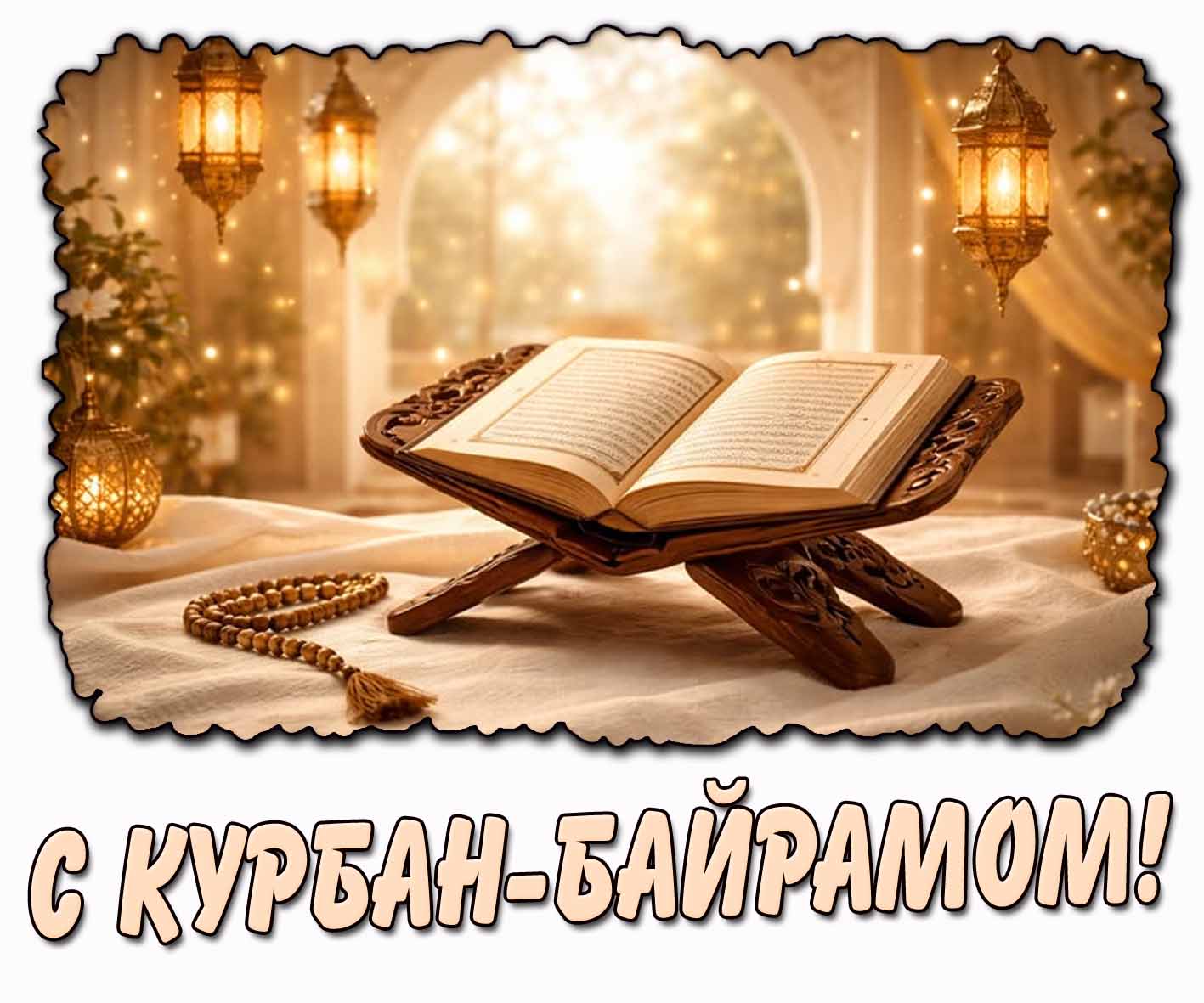 С Курбан-байрамом! - красивая открытка