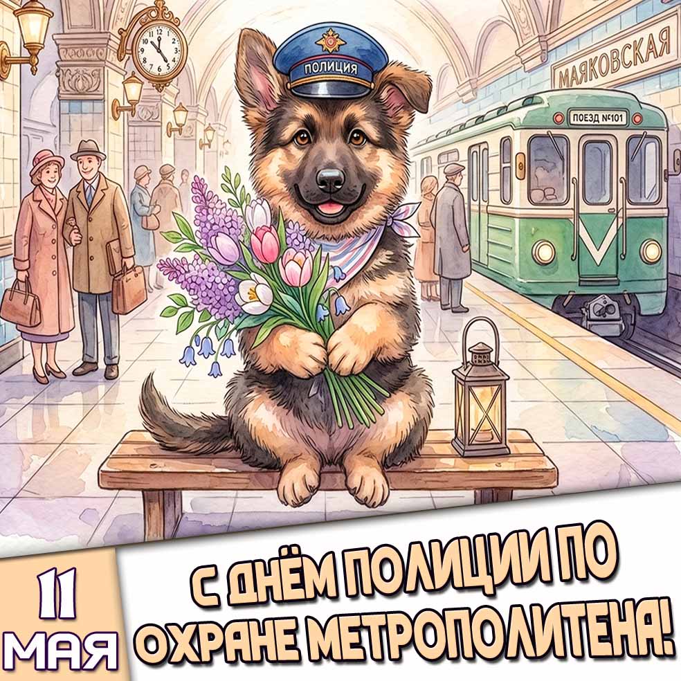 Прикольная картинка 11 мая - с днём полиции по охране метрополитена!