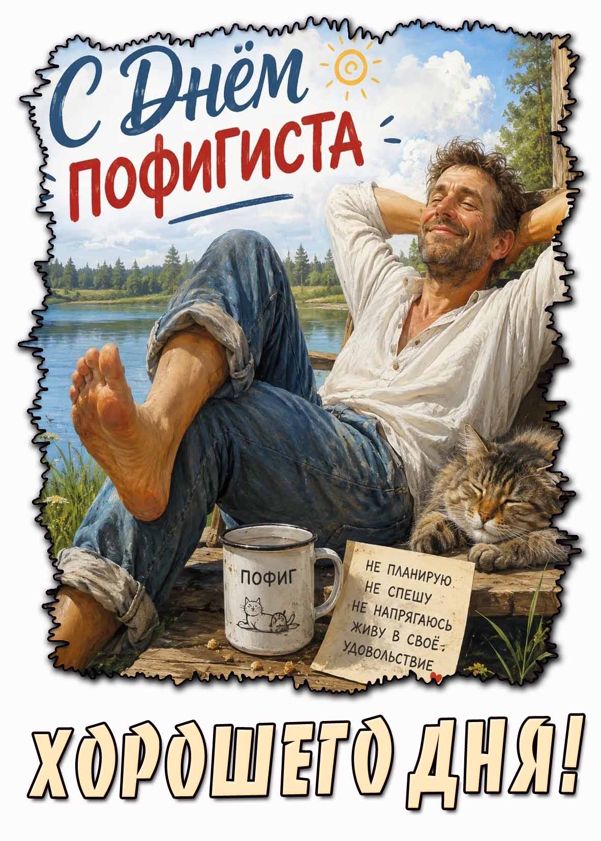 Прикольная картинка "С днём пофигиста! Хорошего дня!"