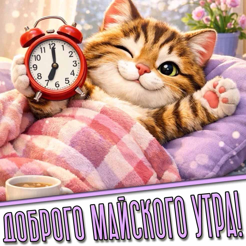 Прикольная открытка "Доброго майского утра!"
