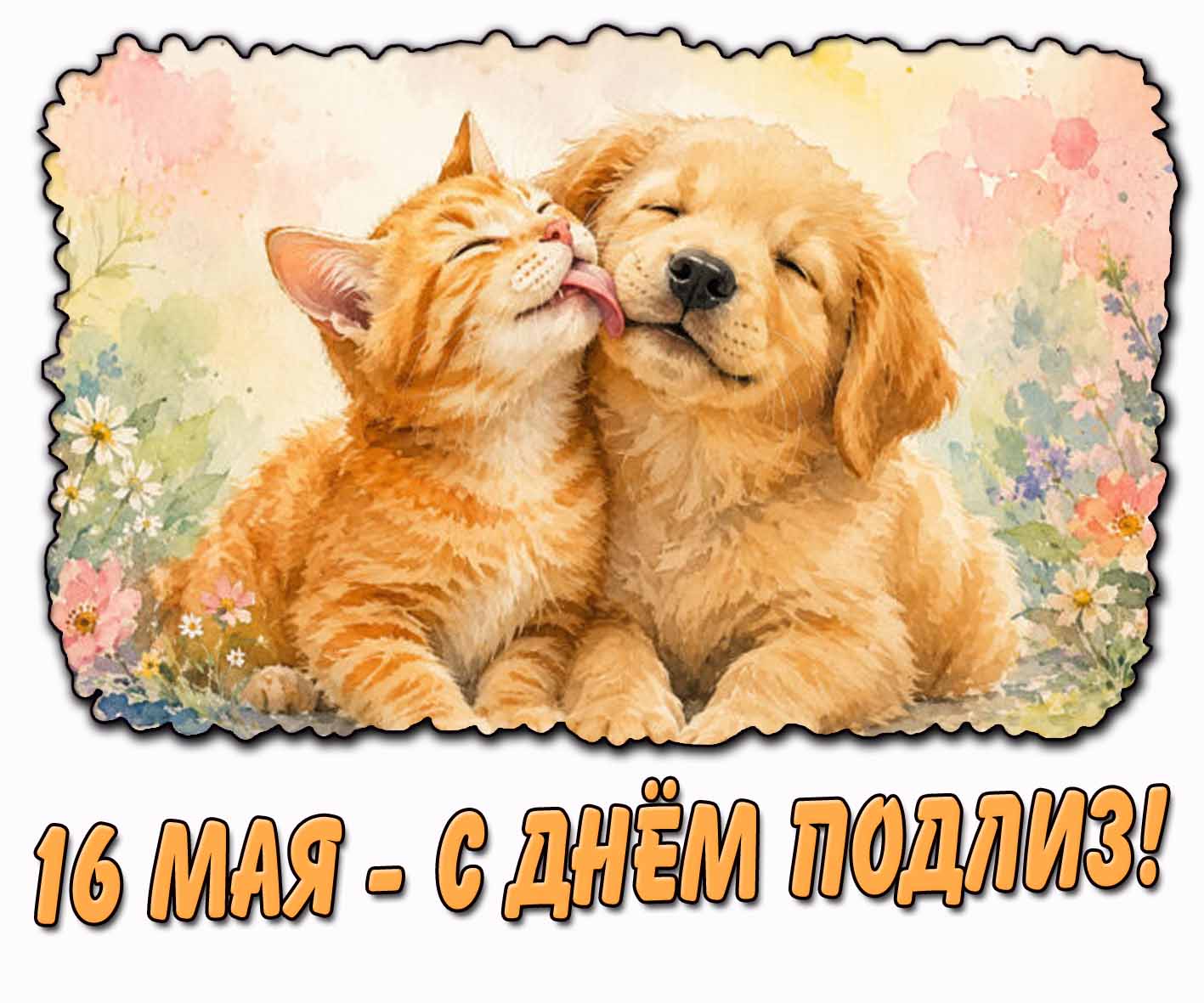 С днём подлиз! - красивая открытка на 16 мая