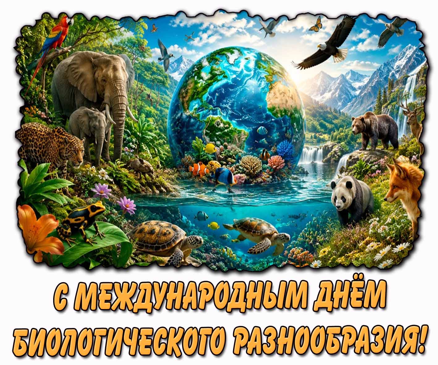 С Международным днём биологического разнообразия! - открытка для школьников