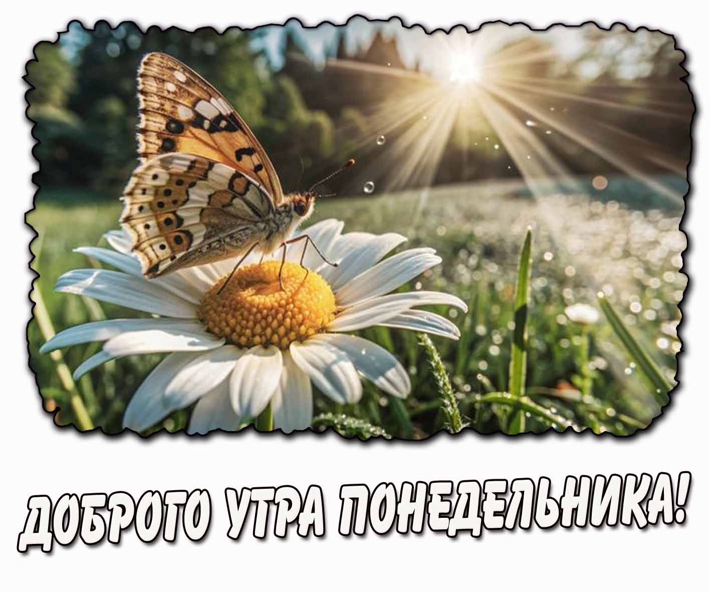 Доброго утра понедельника! - летняя картинка с бабочкой