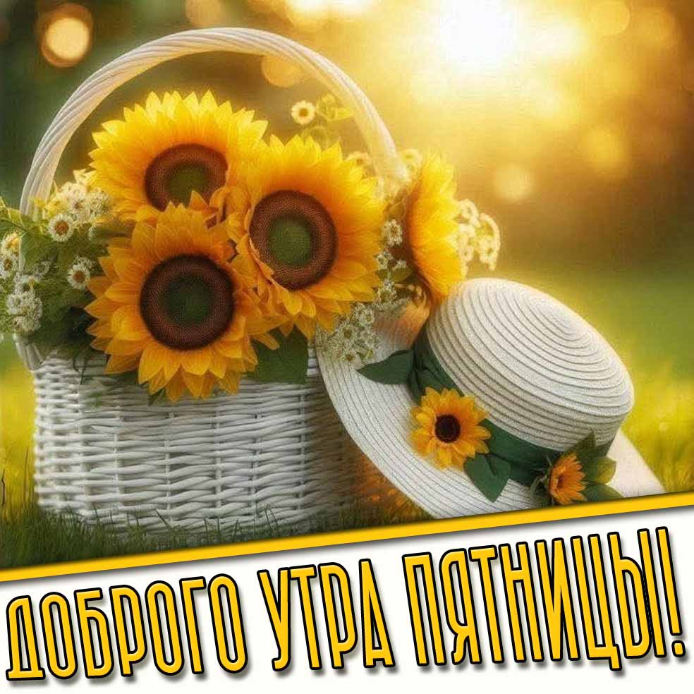 Доброго утра пятницы! - летняя картинка с подсолнухами