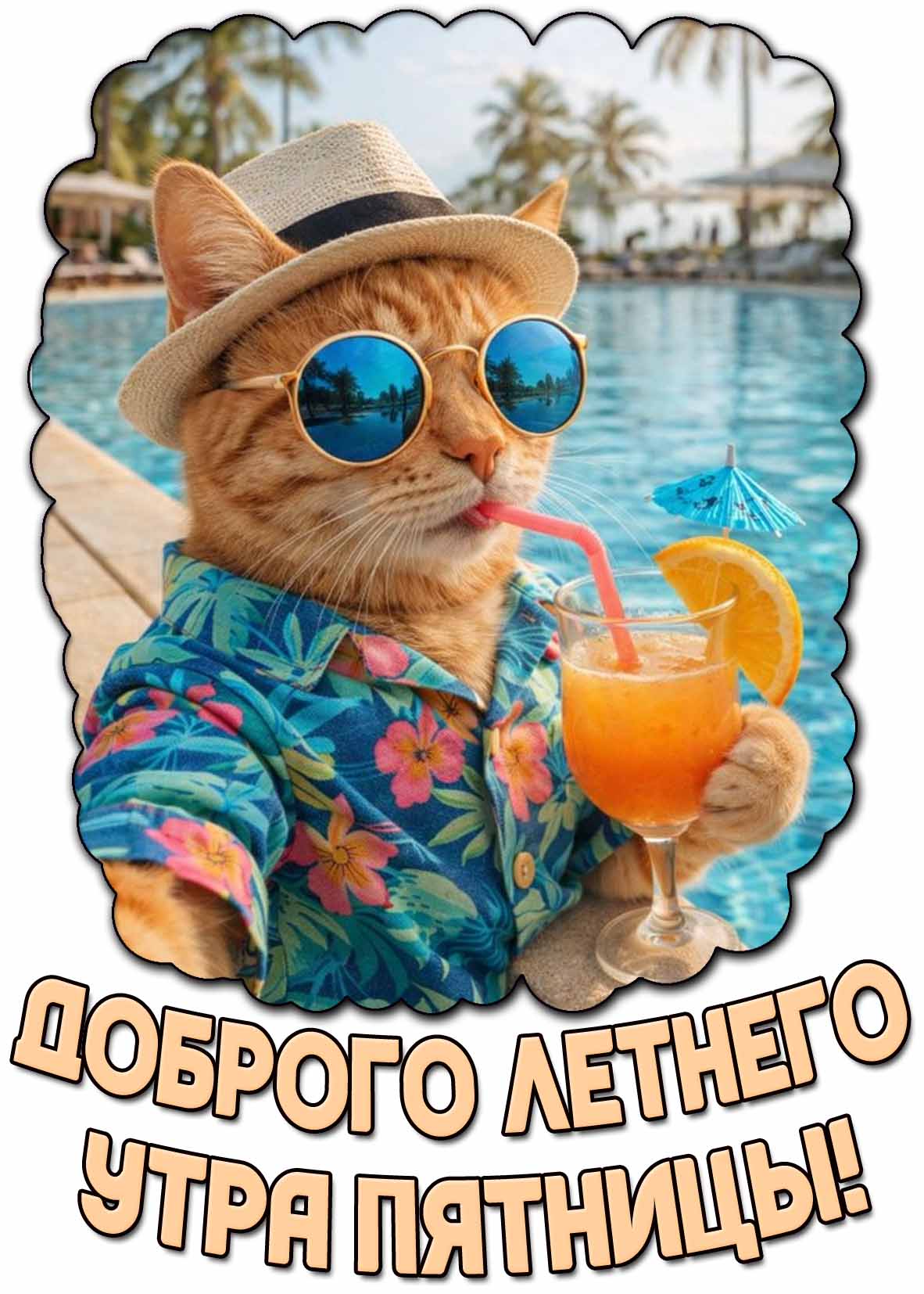 Открытка доброго летнего утра пятницы