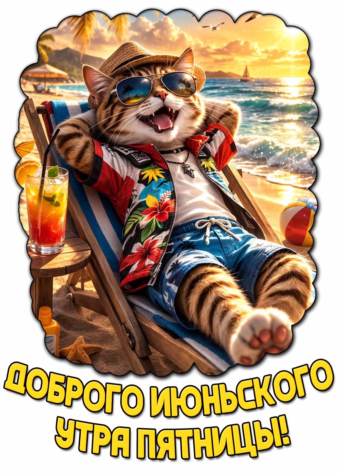 Открытка доброго июньского утра пятницы