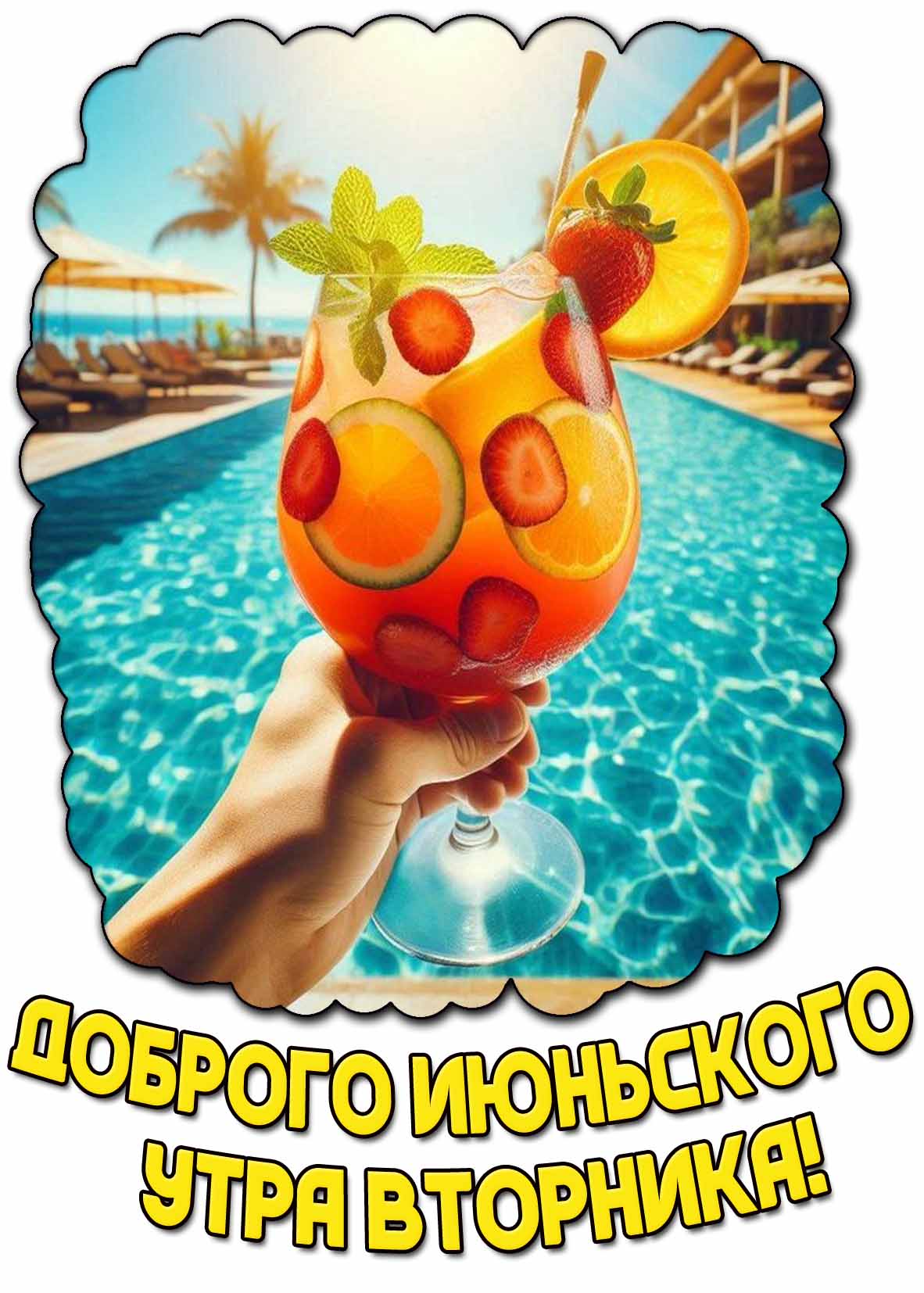 Доброго июньского утра вторника! - красивая открытка