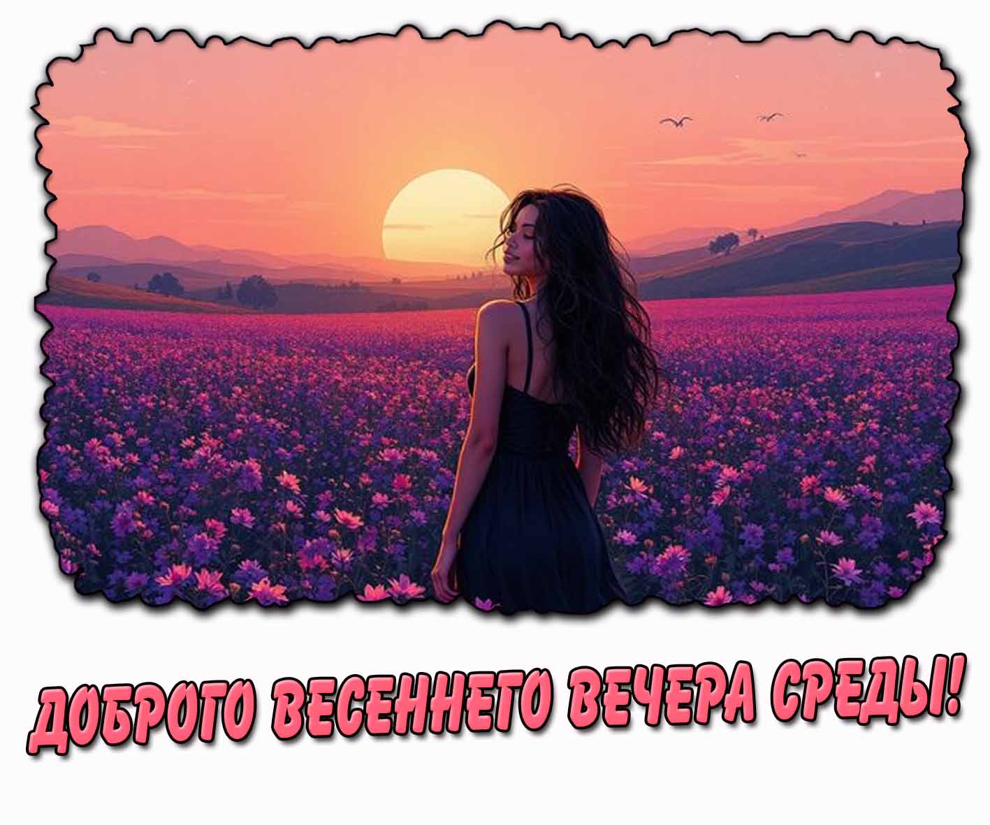 Доброго весеннего вечера среды! - картинка с девушкой