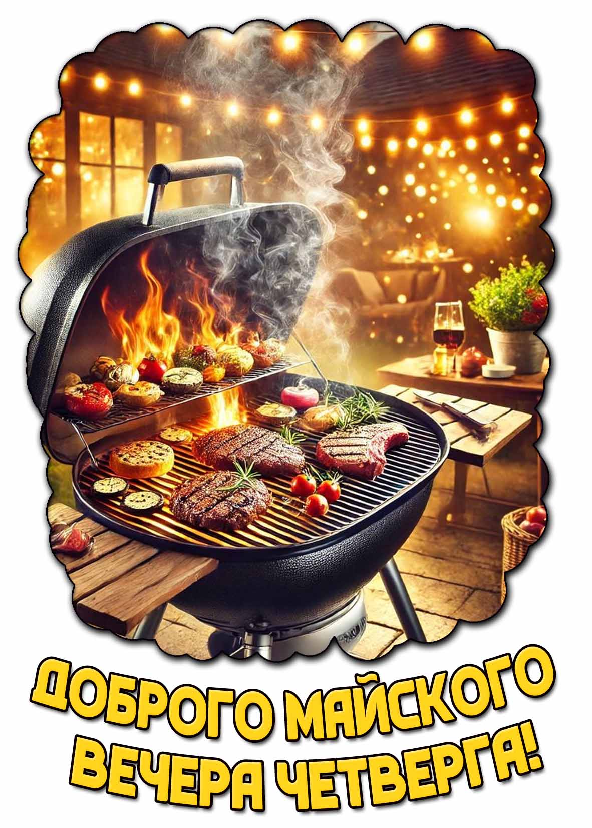 Открытка доброго майского вечера четверга
