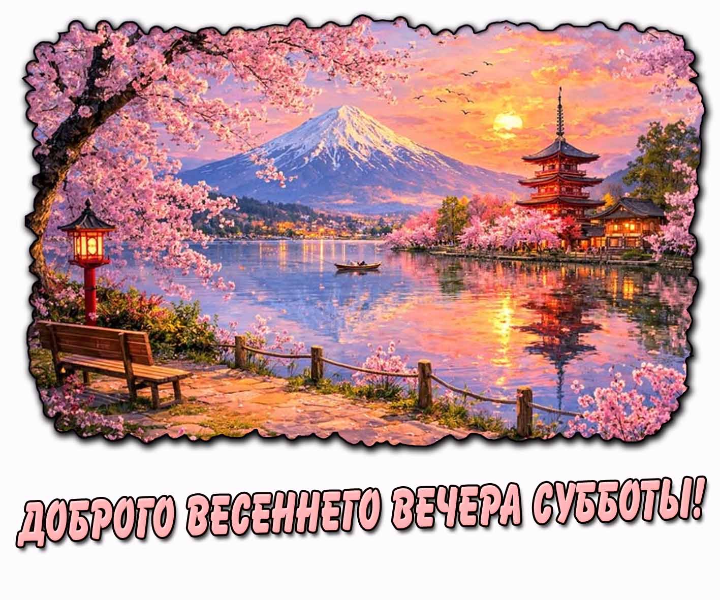 Картинка доброго весеннего вечера субботы