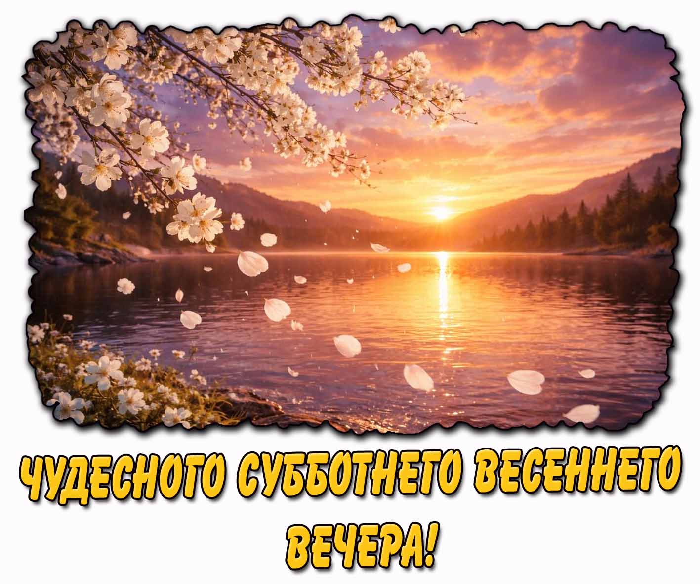 Чудесного субботнего весеннего вечера! - открытка