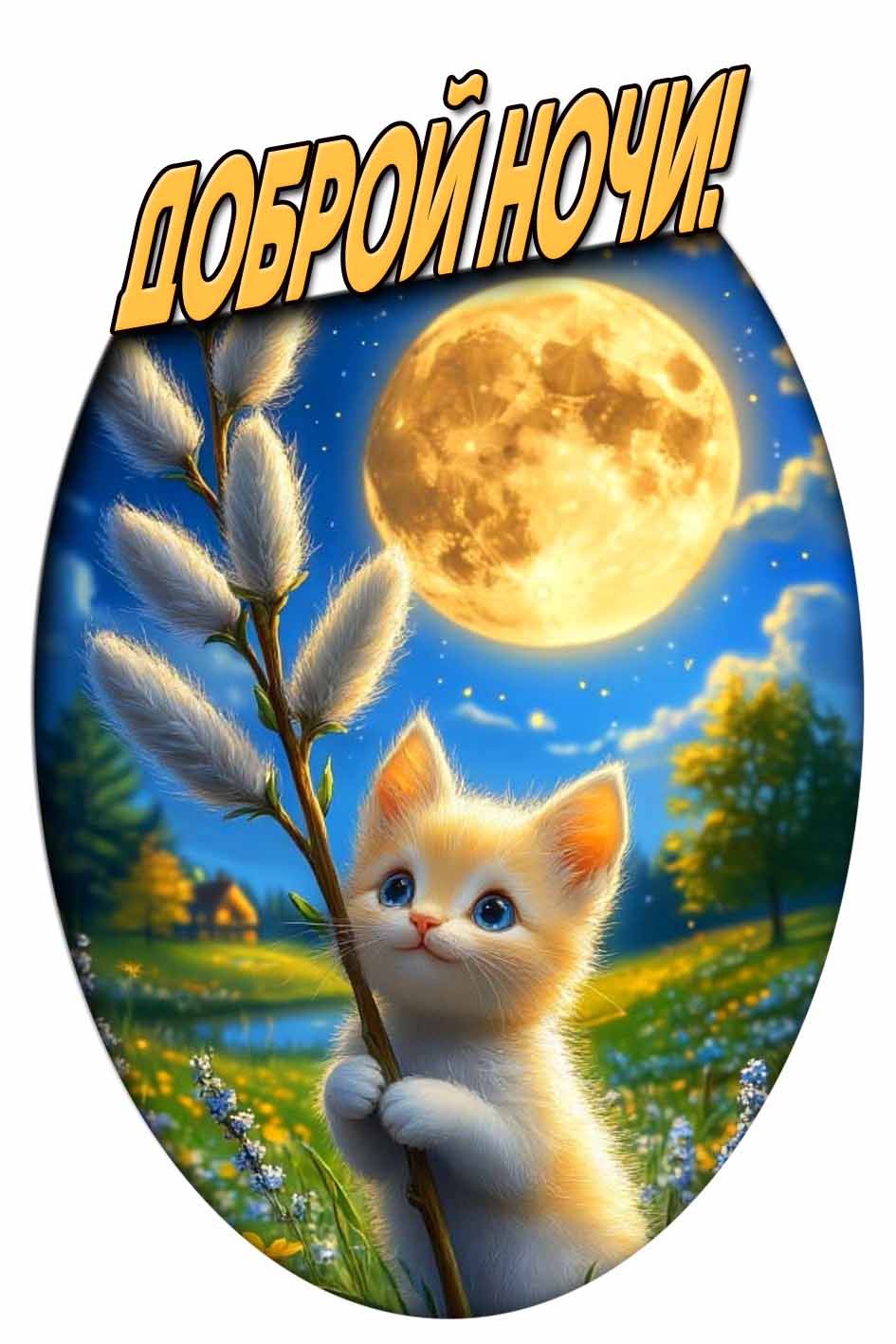 Доброй ночи! - милая весенняя открытка