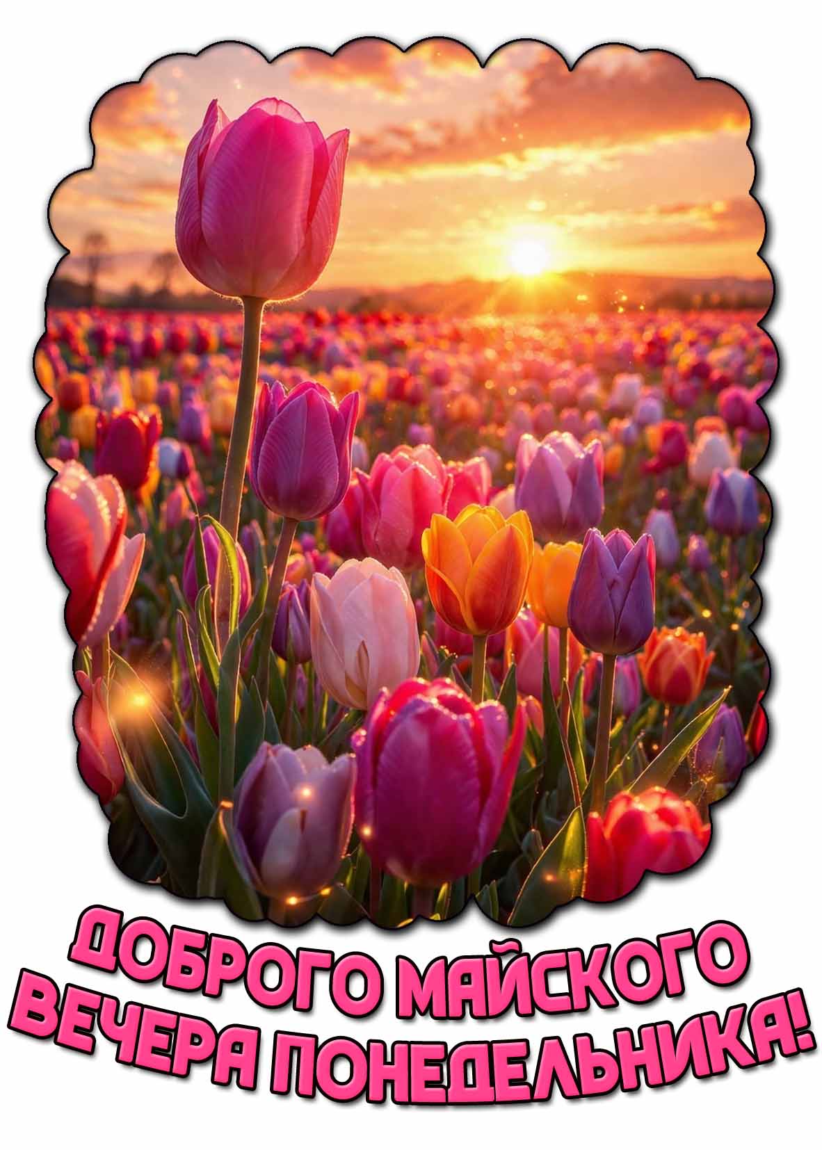 Открытка доброго майского вечера понедельника