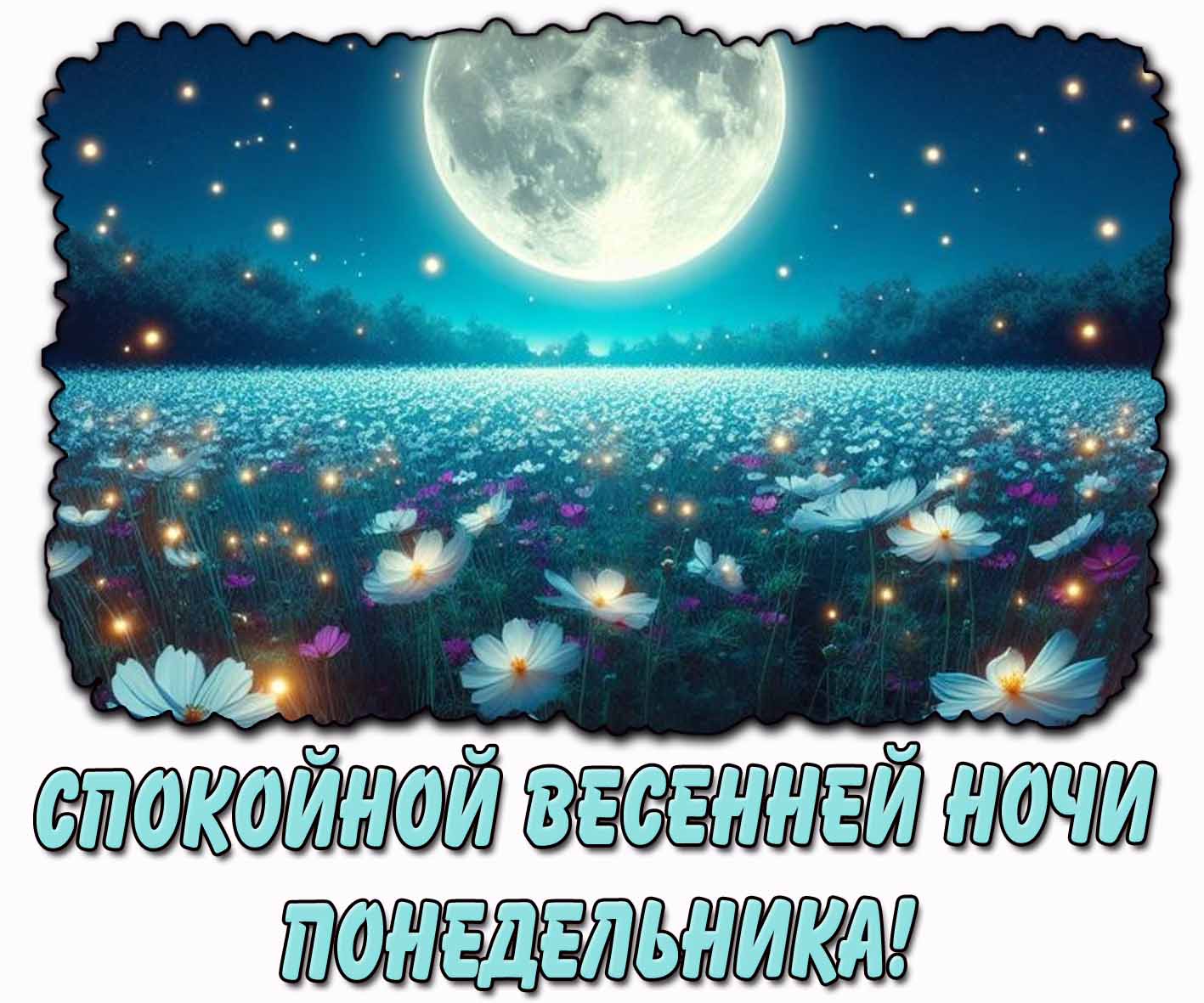 Картинка спокойной весенней ночи понедельника