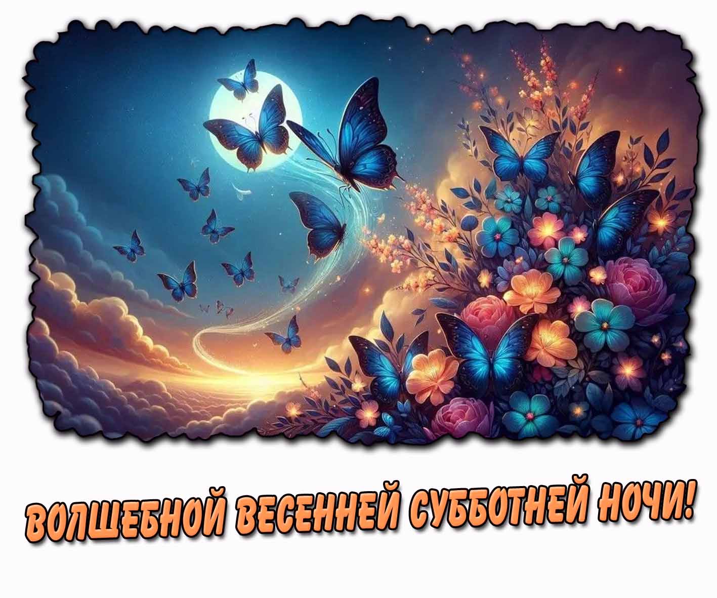Волшебной весенней субботней ночи! - картинка с бабочками
