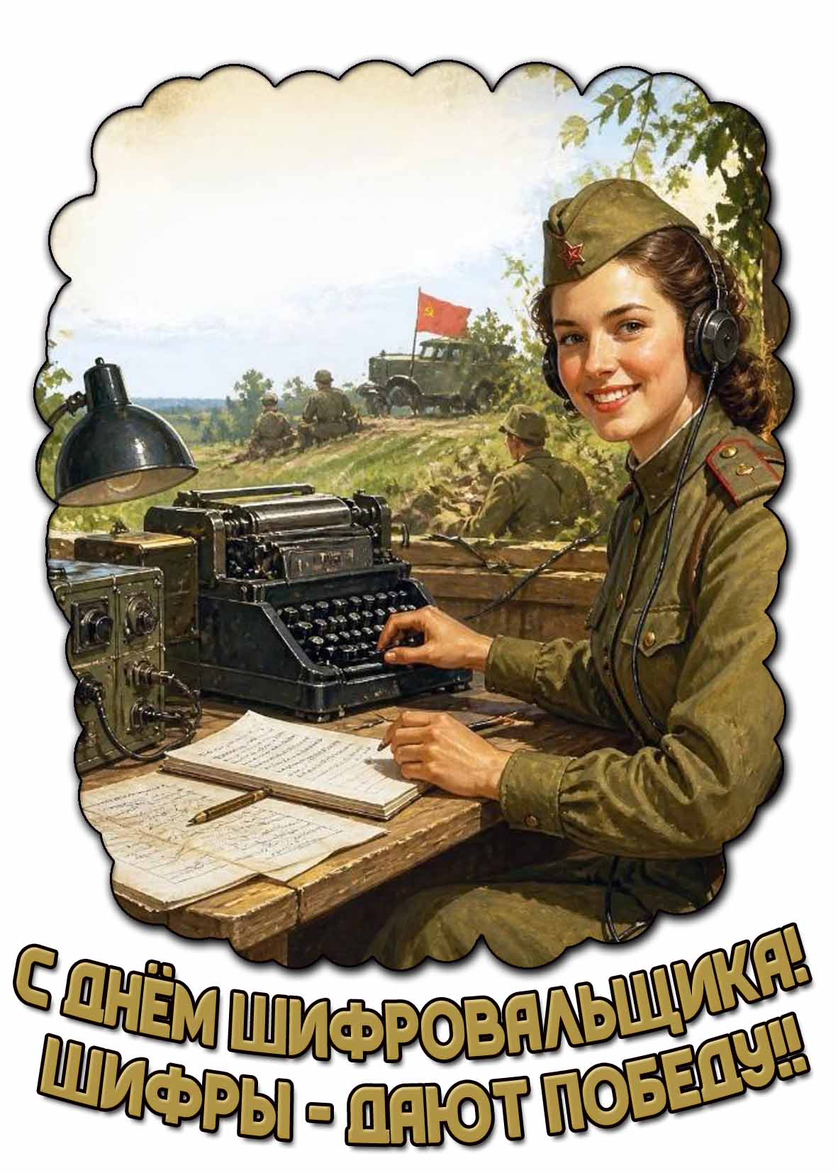 Военная картинка "С днём шифровальщика! Шифры - дают победу!"