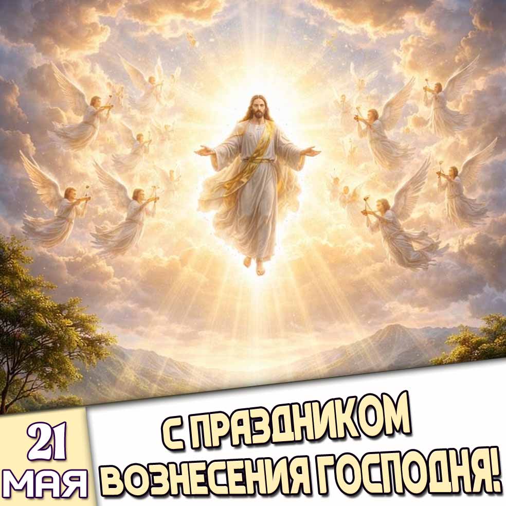 Картинка 21 мая - с праздником Вознесения Господня!