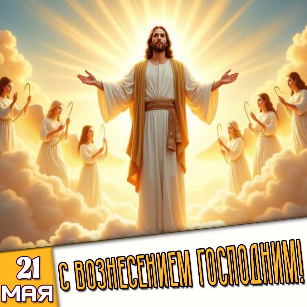 Открытка 21 мая - с Вознесением Господним!