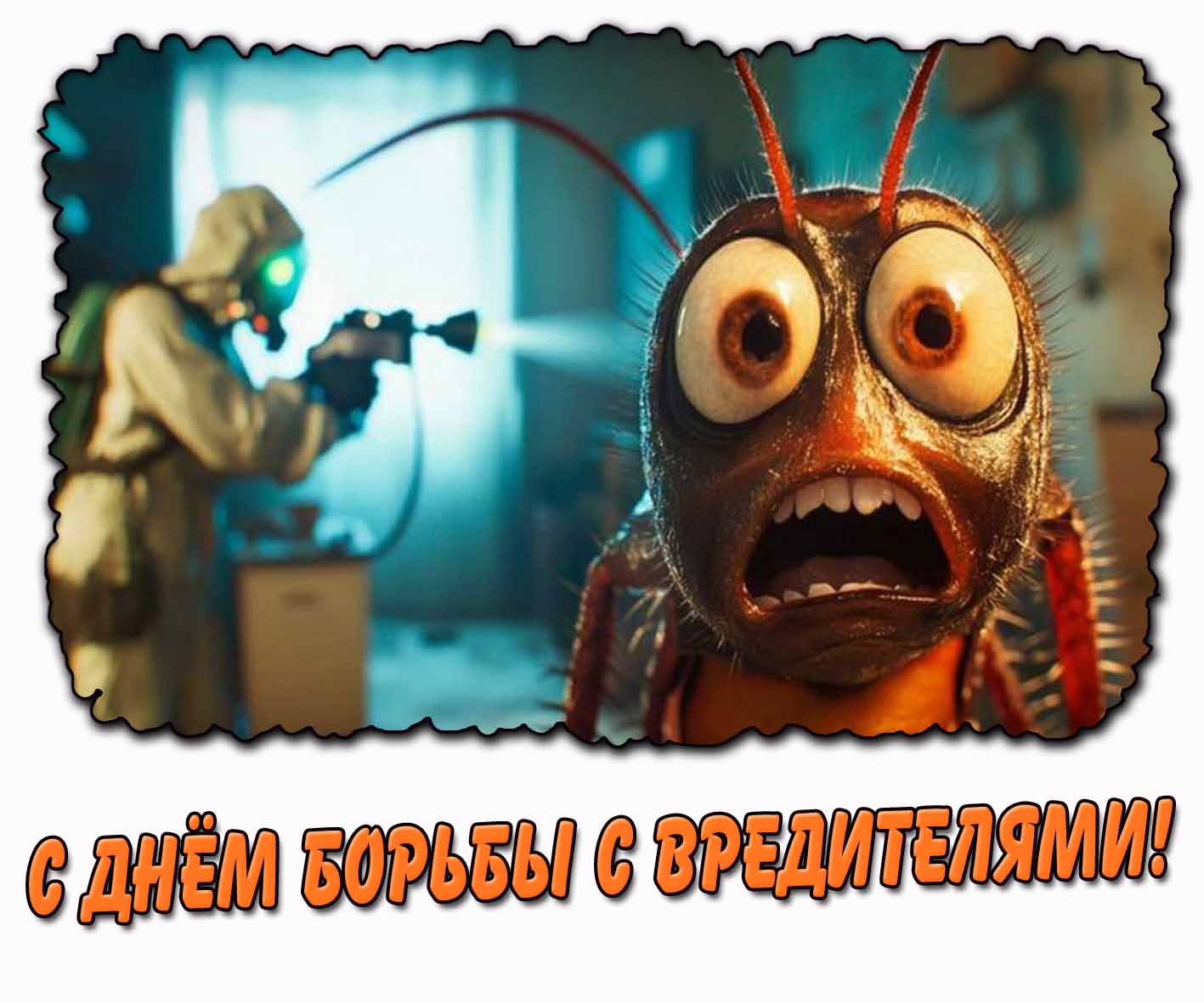 Смешная открытка с днём борьбы с вредителями
