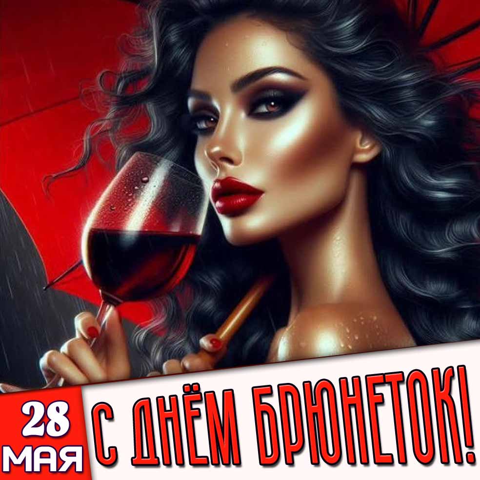 Картинка 28 мая - с днём брюнеток!