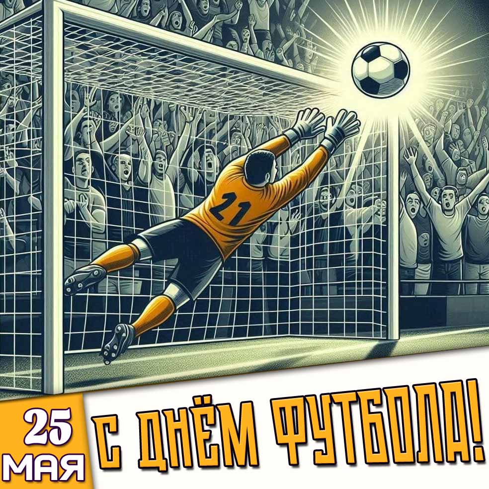 Открытка 25 мая - с днём футбола!