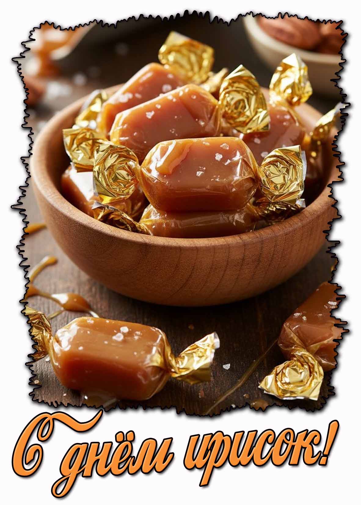 Открытка с днём ирисок