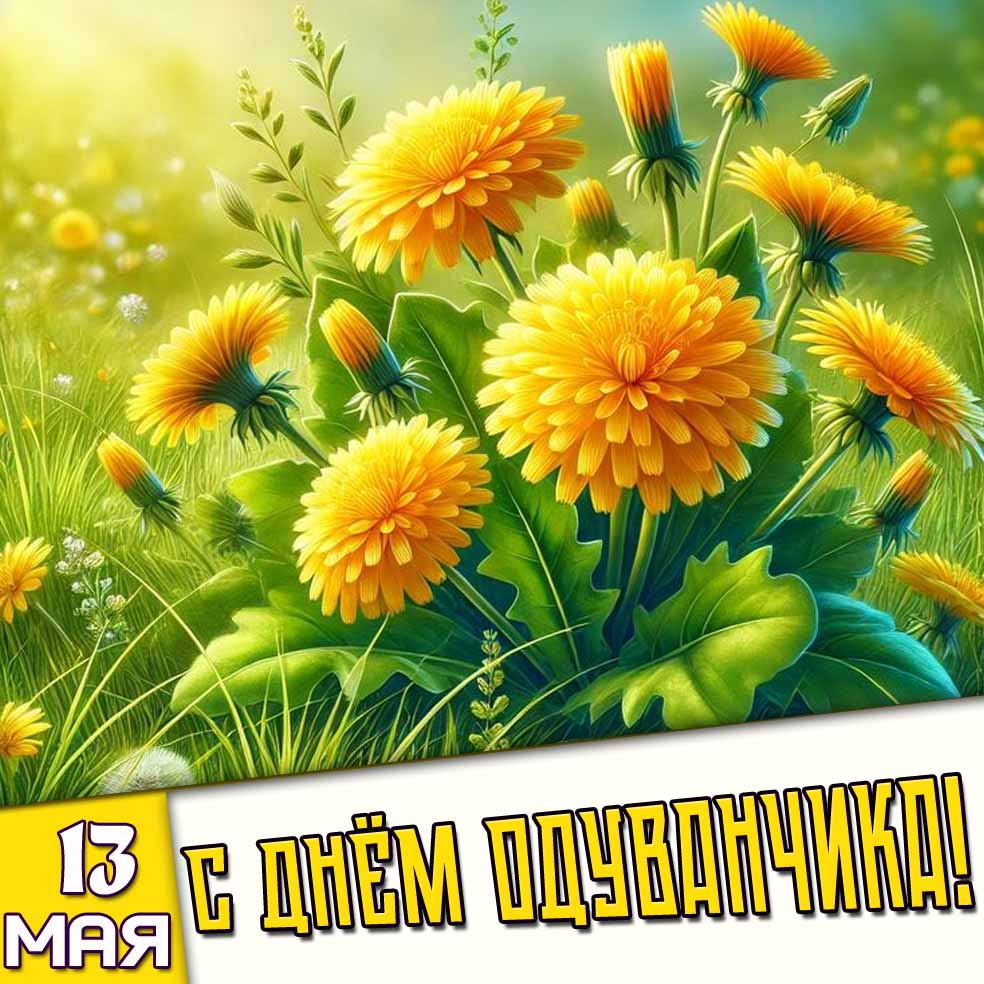 Картинка 13 мая - с днём одуванчика!