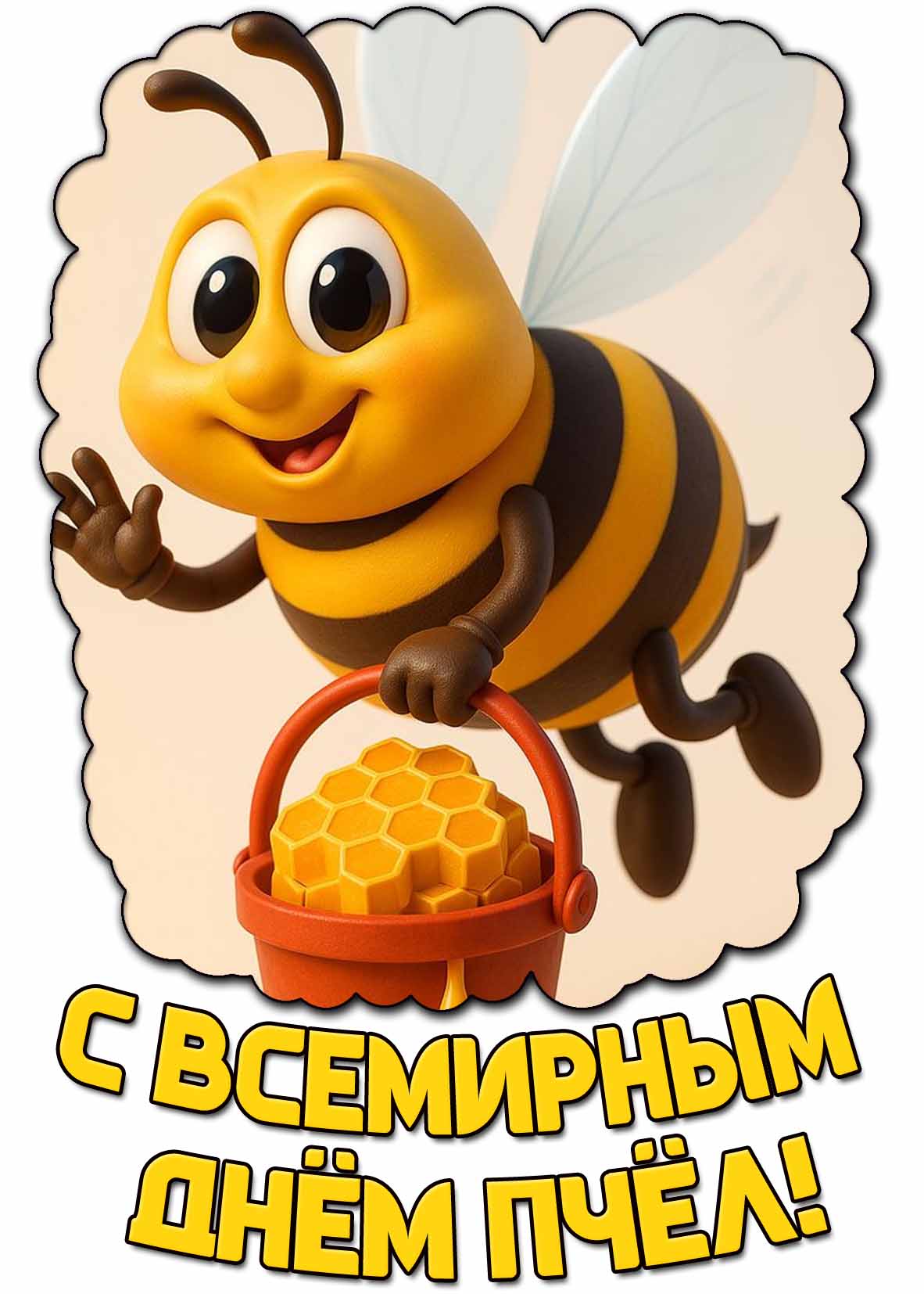 Открытка с Всемирным днём пчёл