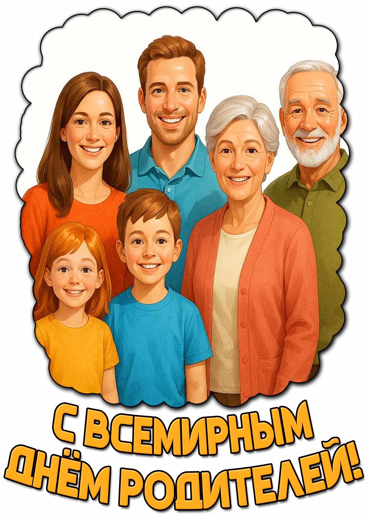 Открытка с Всемирным днём родителей