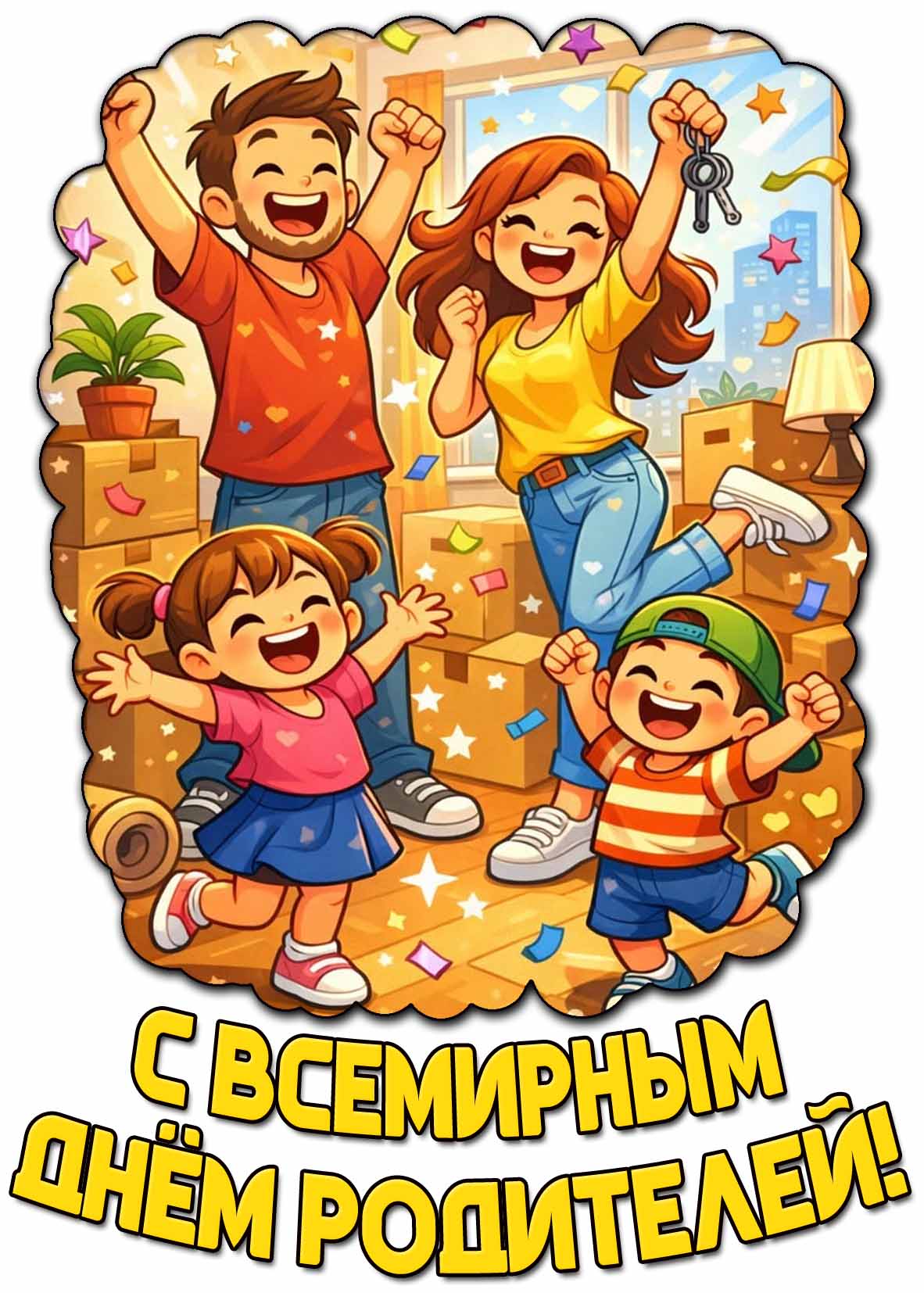 Картинка с Всемирным днём родителей