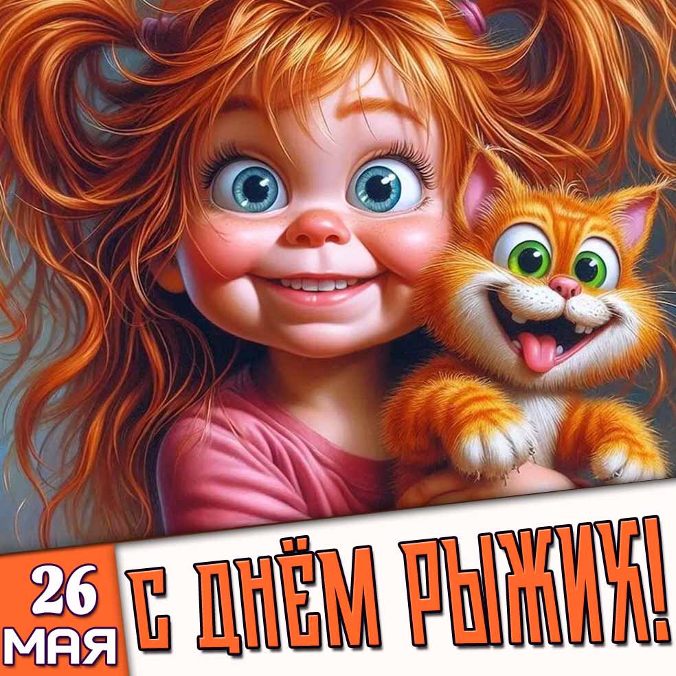 Открытка 26 мая - с днём рыжих!