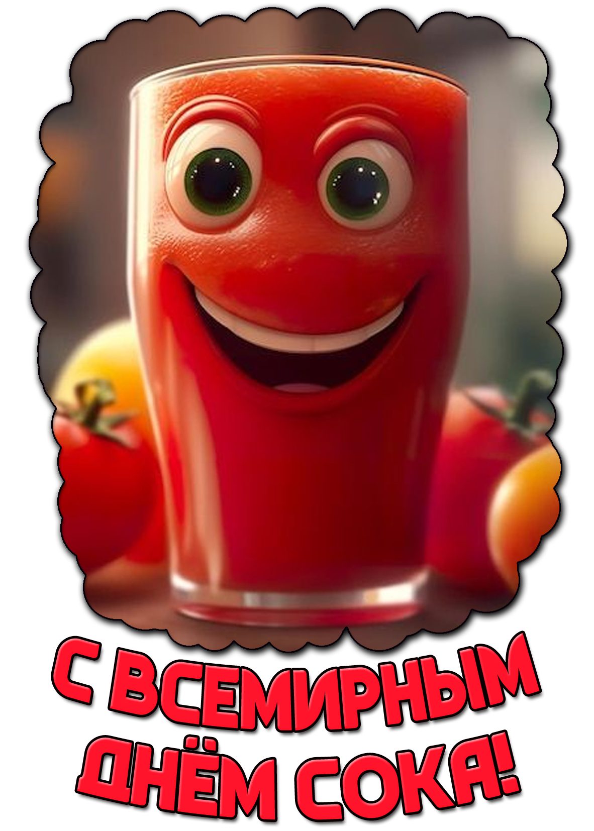 С Всемирным днём сока! - прикольная открытка