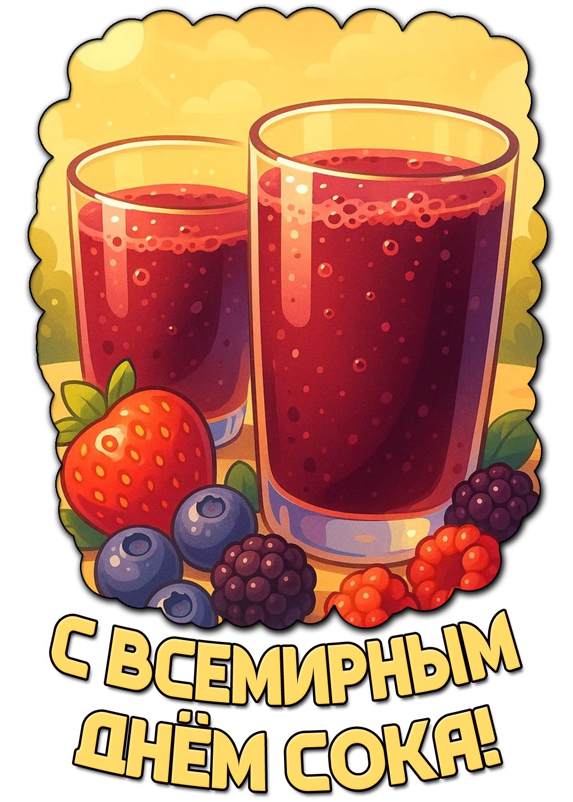 Открытка с Всемирным днём сока