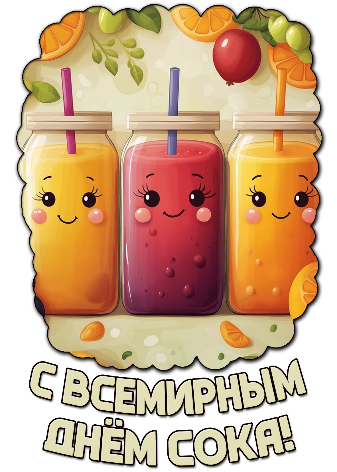 С Всемирным днём сока! - картинка для детей