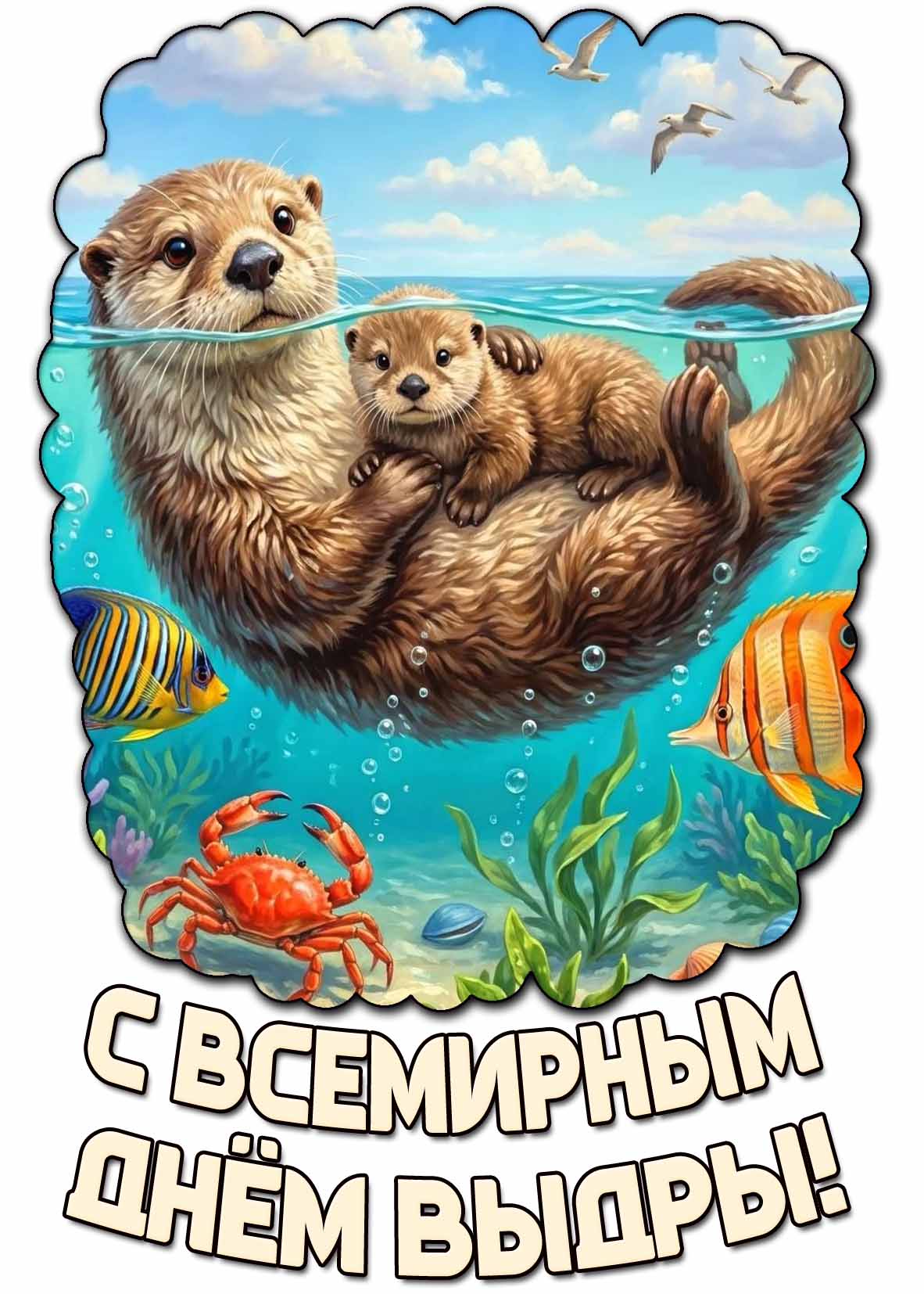 Картинка с Всемирным днём выдры